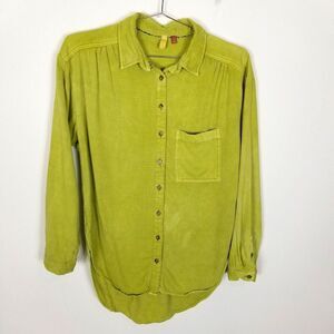 Pilcro Women Sigourney Corduroy Button Up Shirt Sz S Long‎ Sleeve Blouse Boho
